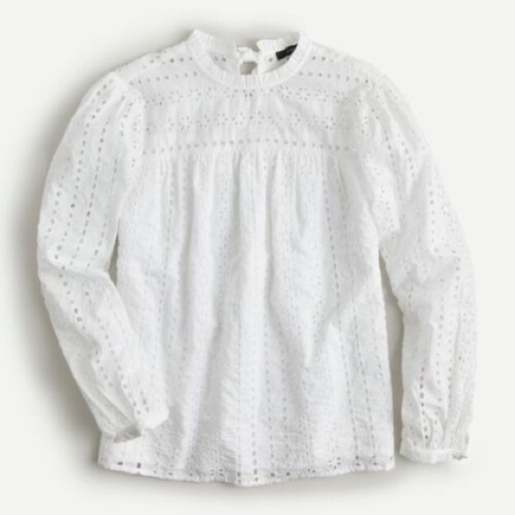 NWT J.Crew Tie-Back Top in Ditsy Eyelet - Picture 1 of 3